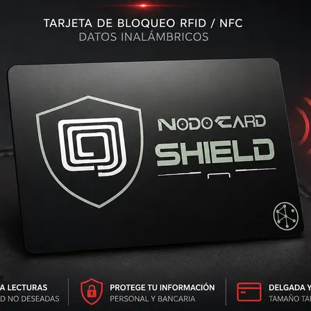 Tarjeta Bloqueadora Rfid/ Nfc Antirobo Anti Cobro Billetera Negro Nodoshield