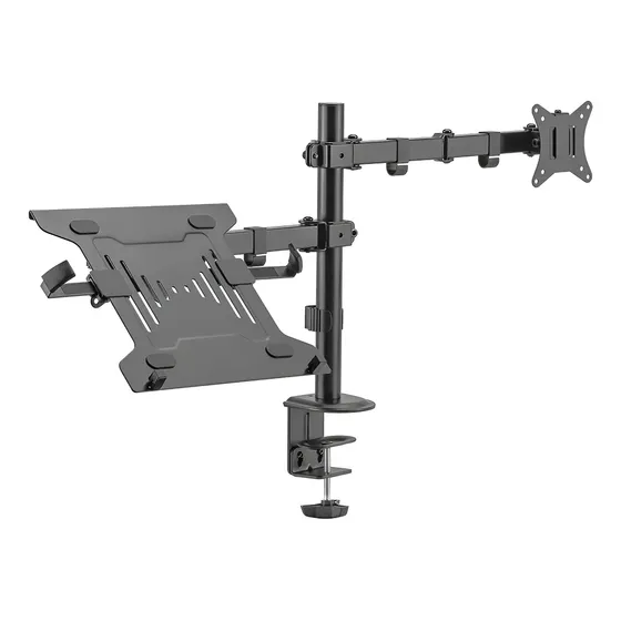 Brazo Articulado Para Monitor Gadnic 17 A 32 Pulgadas VESA 75x75 100x100 Extensible 45cm Giro 180 Grados + Bandeja Laptop