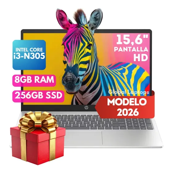 Hp Intel Core I3 N305 8gb Ram 256gb Ssd 15.6 Hd Intel Uhd Graphics Incluye Windows Instalado Laptop 15-fd0027 Con Regalo