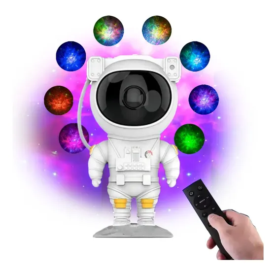 Velador Lámpara Proyector Astronauta Naku VP-003 Estrellas Galaxia Luz LED Blanco