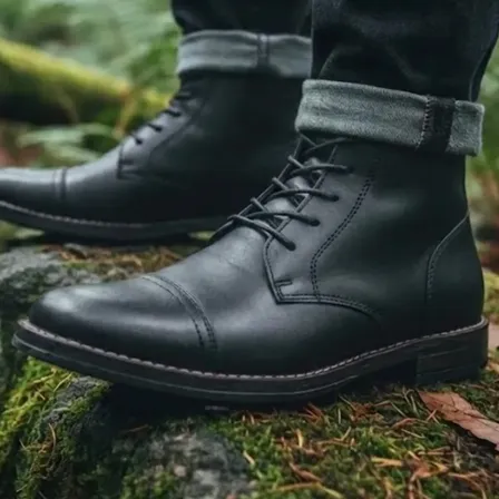 Borcegos Hombre Cuero Genuino Botas Artesanales Premiun Negro . 44 Ar