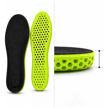 Plantillas Anti Olor Antibacterianas 3d Para Zapatillas Ar36-37 Verde Lima