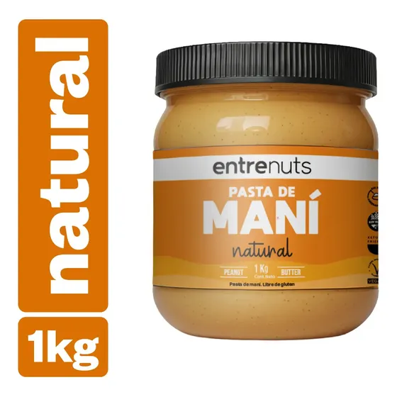 Pasta De Mani Natural Entrenuts 1kg. Sin Gluten