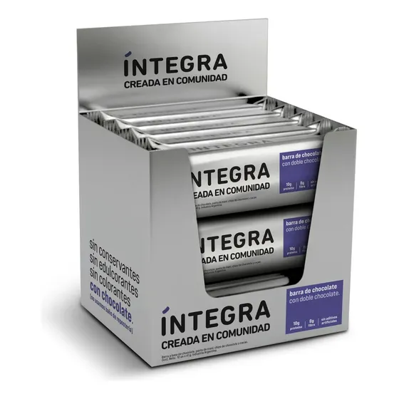 Barra de Proteína Integra de Doble Chocolate, Pack de 12 Unidades