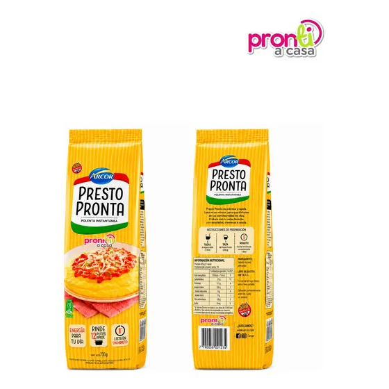Polenta Grande Harina De Maiz Presto Pronta 730g Pack X2