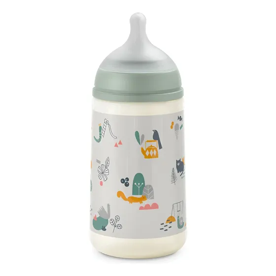 Mamadera 270ml Sx Pro Flujo Medio Prints Suavinex Color Verde A walk in the park