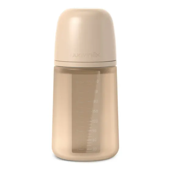 Mamadera De Silicona 240ml Con Tetina Fisiológica Suavinex Color Beige Colour Essen