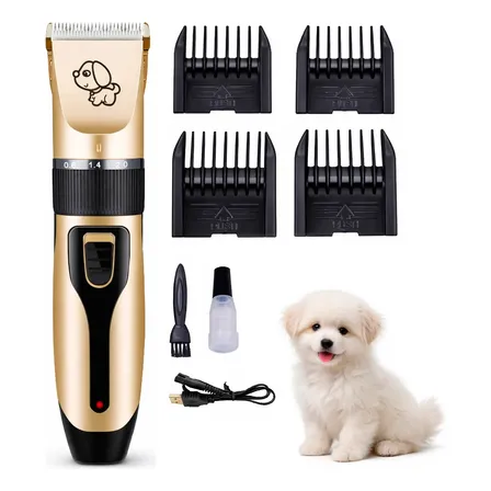 Corta Pelo Mascotas Perros Profesional Kit Completo Dorado