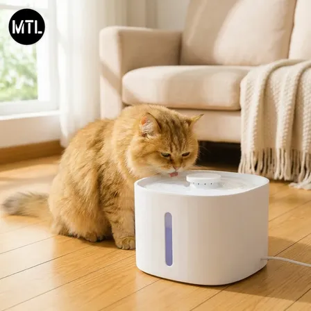 Bebedero Automático Mtl Mascotas Perros Gatos 3 Litros Blanco