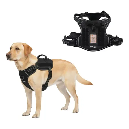 Arnés Pretal Táctico Perro Anti Tirones Reflectivo Waggs Negro Xl Liso