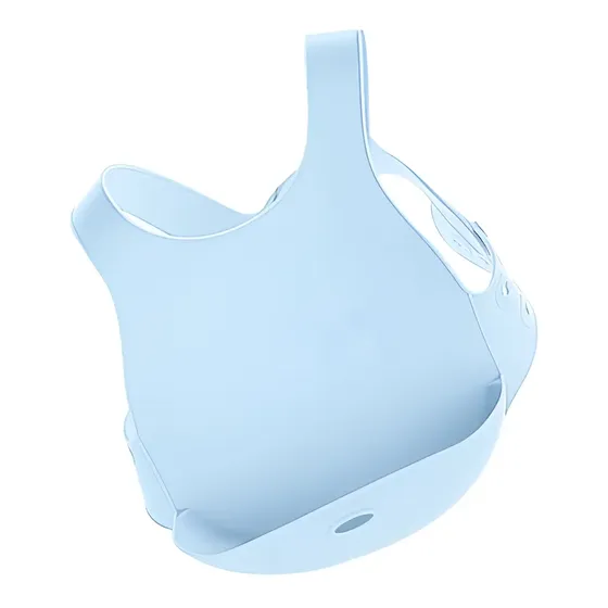 Babero Silicona Bolsillo Contenedor Minikoioi Flexi Bib Color Mineral blue