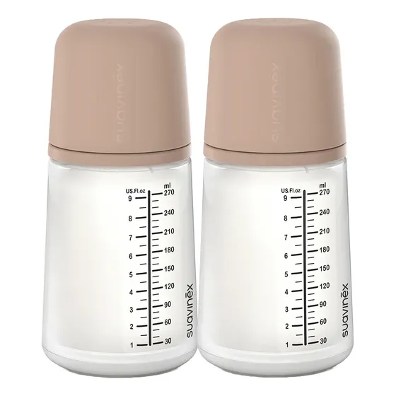 Pack de Biberones Suavinex Zero Zero de 270 mL, Nude