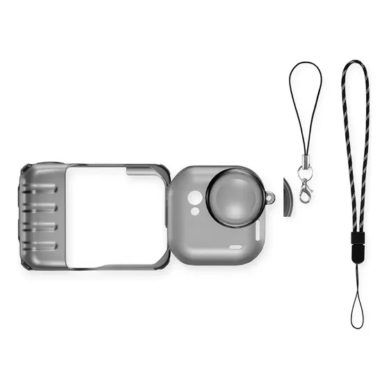 Funda Protectora Para Insta360 Go Ultra Con Correa Transparente Preto
