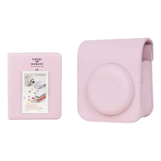 Funda Para Instax Mini 12 11 9 Con Correa + Álbum 64 Fotos