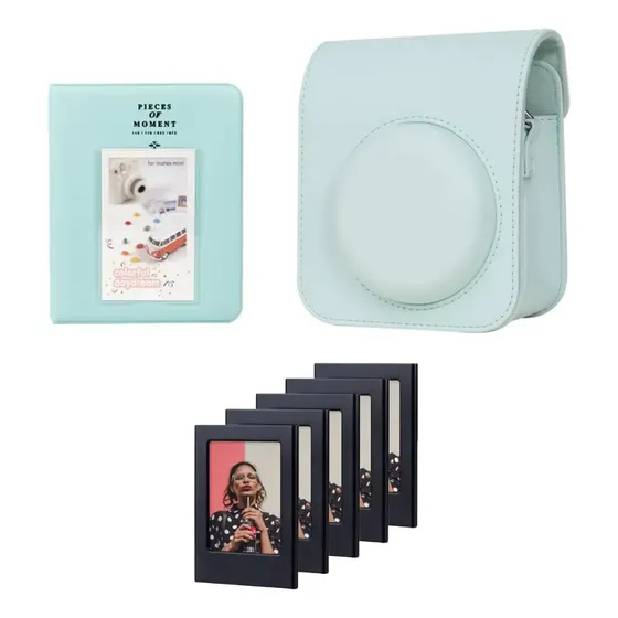 Funda De Instax Mini + Álbum 64 Fotos + Marco Magnético X5