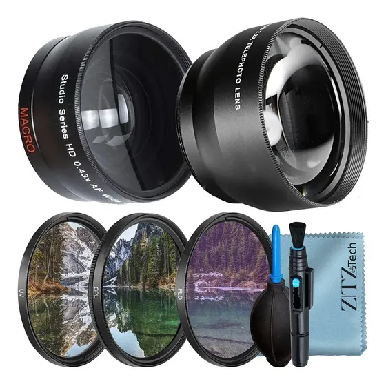 Kit Accesorios Lentes Filtros Zeetech 49mm Camara Canon Eos