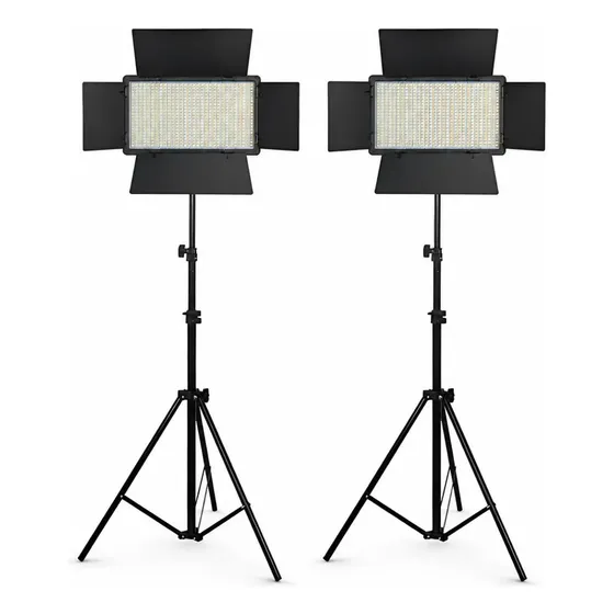 Kit 2 Paneles 600 Led Con Trípodes Para Foto Video Streaming
