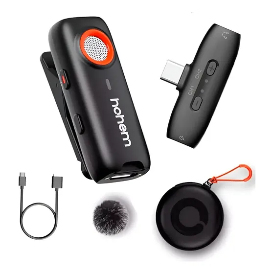 Microfono Inalambrico Hohem Lavalier MIC-01 Para Smartphone
