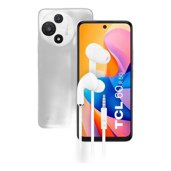 Combo Tcl 60r 5g 4+128gb Pure White + Auricular Dekkin Blanco