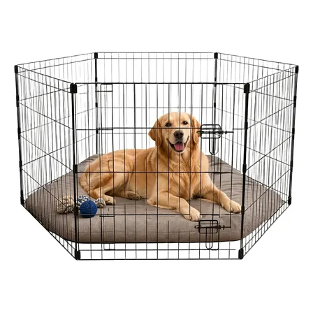 Corral Mascotas Plegable Alto 91cm 8 Paneles Metal Reforzado Negro