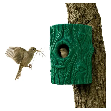 Nido Casa Para Aves Pajarito Jardin Decoracion Resistente Verde