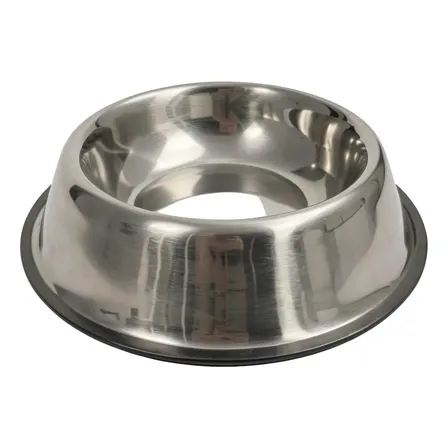 Plato Comedero De Acero Inoxidable Gris