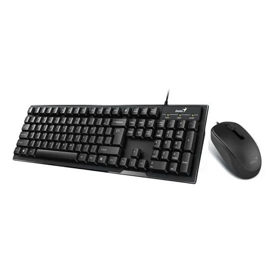 Kit Teclado y Mouse Genius KB102 DX120 Negro para PC o Notebook con Cable USB