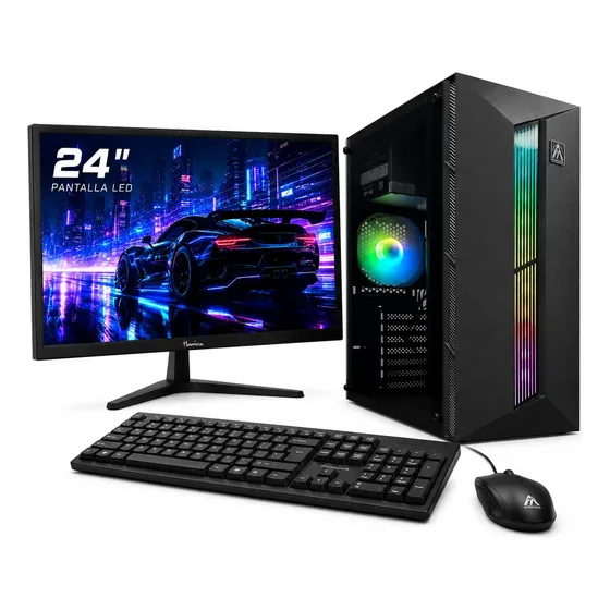 Pc Armada Gamer Amd Ryzen 7 | Gabinete Rgb | Moni 24 | Kit | 480 Gb 16 Gb Radeon Vega 8