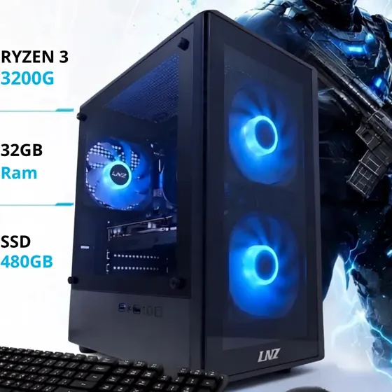 Pc Ryzen 3 Completa 3200g | 32 gb | 480 gb | Wi-Fi | Mouse y Teclado | Aconcawa PC