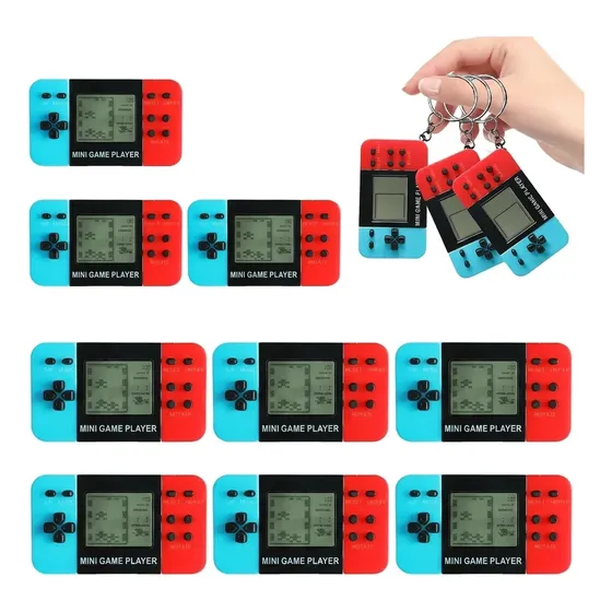 Pack 3 Mini Consolas Portátiles Llavero Retro Con Juegos