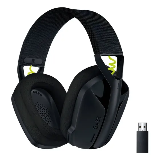 Auriculares Gamer G435 Logitech G Wireless Gaming Headset Color Negro/Amarillo fluorescente