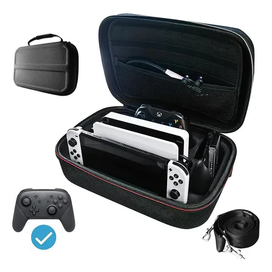 Bolso Protector Keybot Nintendo Switch Oled Negro Con Correa