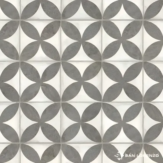 Ceramica San Lorenzo Flower Black Fit 45.3x45.3