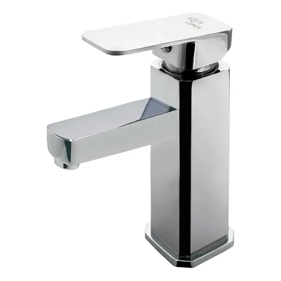 Griferia De Baño Monocomando AQUA BY SPICA RGRI-04 Canilla Mezcladora Frio Caliente Color Plateado
