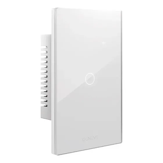 Tecla Smart 1 Punto Geneve - Wifi - Vidrio Templado - 220v Color Blanco Corriente nominal 10 A