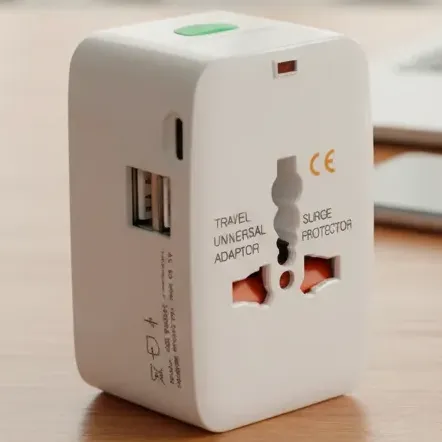 Adaptador Viajero 2 Usb - 1 Tipo C  Enchufe Universal 220v