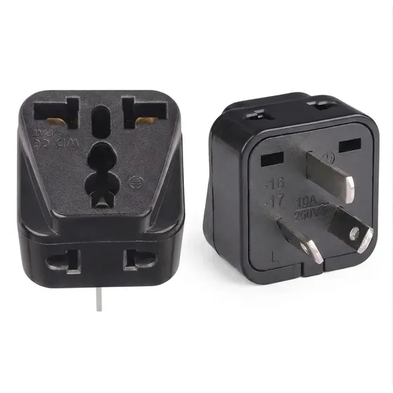 Adaptador De 2 Enchufe Pata Americana A Oblicua - Muy Bueno