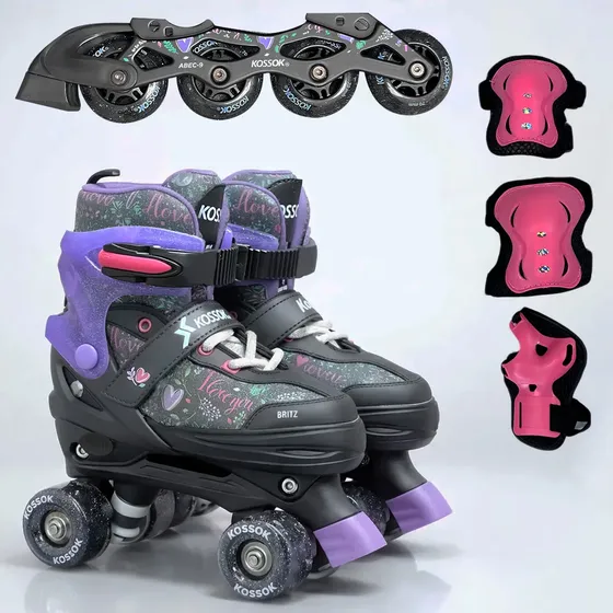 Rollers / Patines 2en1 Extensibles Britz Kossok +protec