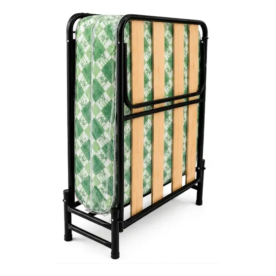 Cama Catre Plegable 1 Plaza + Colchón Espuma Premium Negro