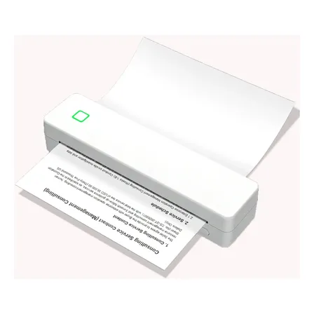 Mini Impresora Térmica Portátil A4 Bt Sin Bandeja De Papel White