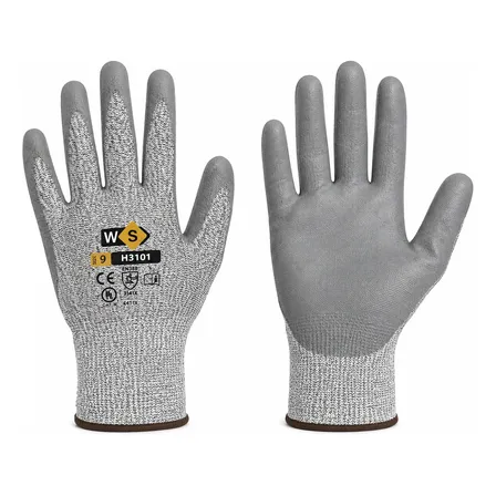 Guante Anticorte Baño De Pu Nivel 5 Certificado Pack X 5 Gris 9