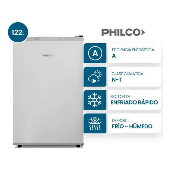 Heladera Philco Bajo Mesada 122L Plata - PHBM0132P2