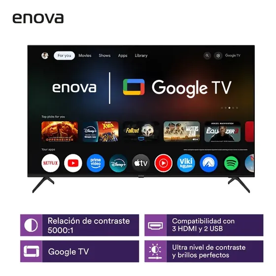 Smart Tv Enova 75  Qled 4k Uhd Frameless Google Tv