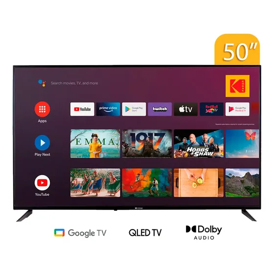 Smart Tv Kodak 50 Pulgadas Qled Colores Más Brillantes Y Negros Más Intensos 4k Uhd Google Tv Kd-50st005-2q