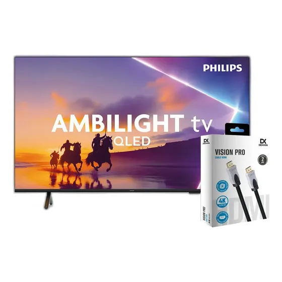 Combo Smart Tv Philips 55  Qled 4k + Cable Hdmi Dekkin