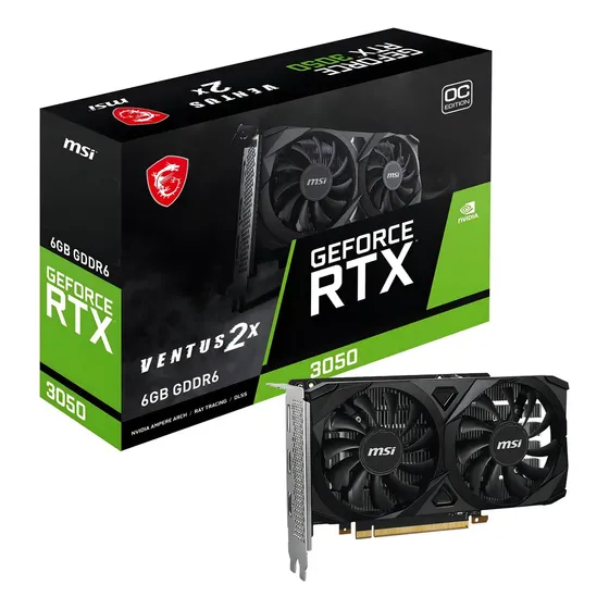 Tarjeta de Video Nvidia Msi Geforce Rtx 3050 Ventus 2x 6gb Oc Gddr6