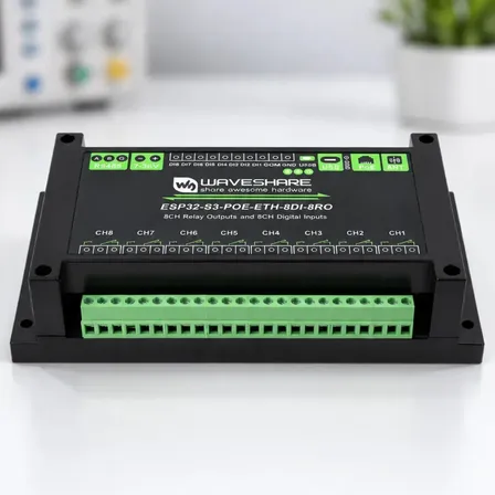 Esp32 S3 Modulo Rele Industrial Waveshare Poe Eth 8DI-8RO 8 Canales 8 Entradas Digitales Ethernet Rs485 Wifi Bluetooth Automatizacion Iot Control Industrial Remoto