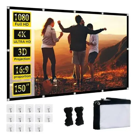Pantalla Para Proyector 150 Pulgadas 16:9 Proyección Espesar Screen For White Projector Sin Arrugas De For Películas Al Aire Libre