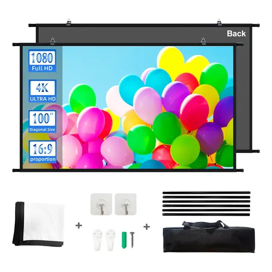 Pantalla De Proyector Montada En La Pared De 120 Pulgadas