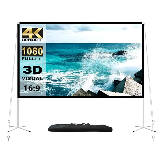 Pantalla De Proyector Y Soporte De 100 Pulgadas,